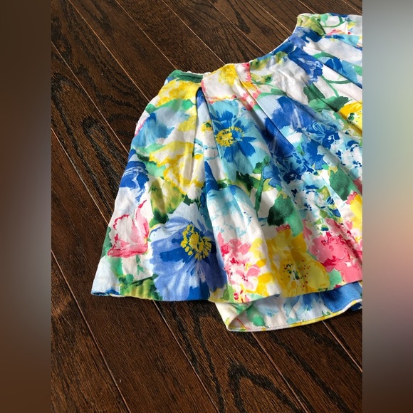Polo Ralph Lauren Girls 5 Floral Pleated Sateen Mini Skirt w/Pockets - EUC! - Picture 3 of 12